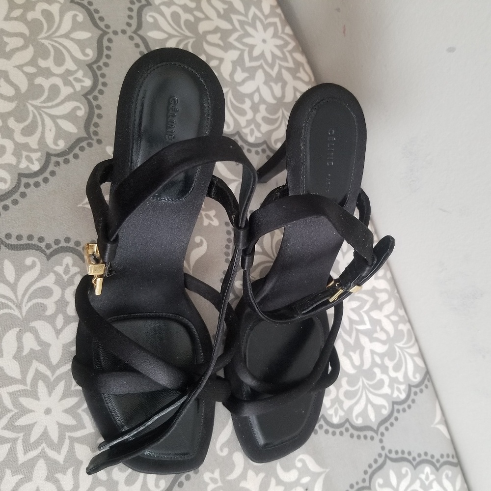 Celine Black Leather Heels